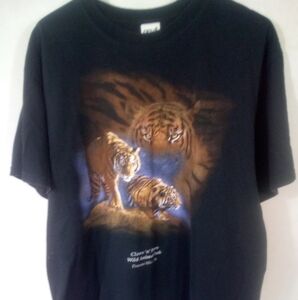 Anvil Black S/S Tigers Pocono Mountain Pullover Shirt Tee Graphic T-Shirt Sz Lrg
